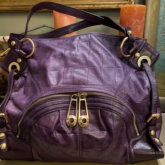 B. Makowski Purple Leather Large Tote - Picture 14 of 14